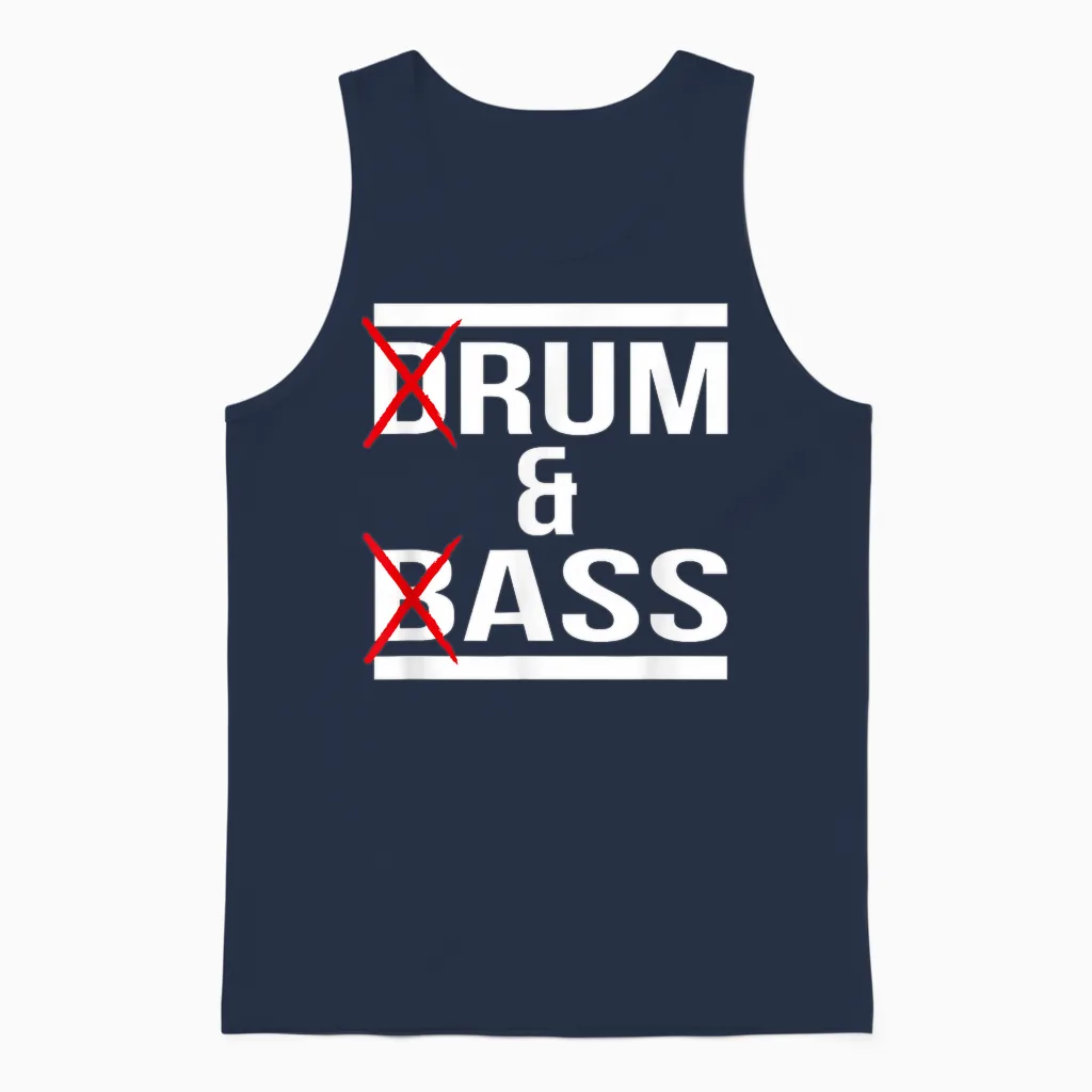 Drum and Bass Unisex Adult T-Shirt Black S Unisex Tank Top in Navy