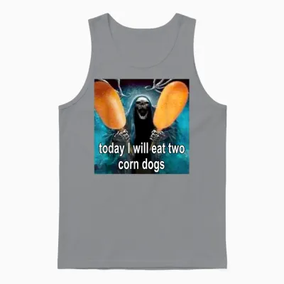 Today I Will Eat Two Corn Dogs Meme Unisex Tank Top - Sport Grey