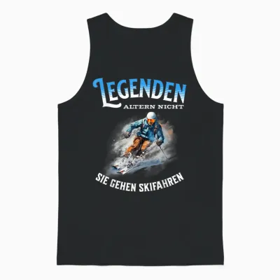 Legends Don't Age They Go Skiing T-Shirt, Black Unisex Tank Top - Black