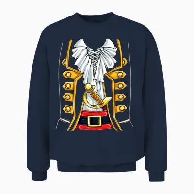 Pirate Buccaneer Costume T Shirt Funny Halloween Unisex Sweatshirt - Navy