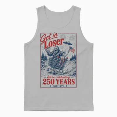250 Years 250th Anniversary Usa July 4th Bigfoot Alien Unisex Tank Top - Ash