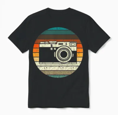 Vintage Retro Camera Photographer Unisex T-Shirt - Black