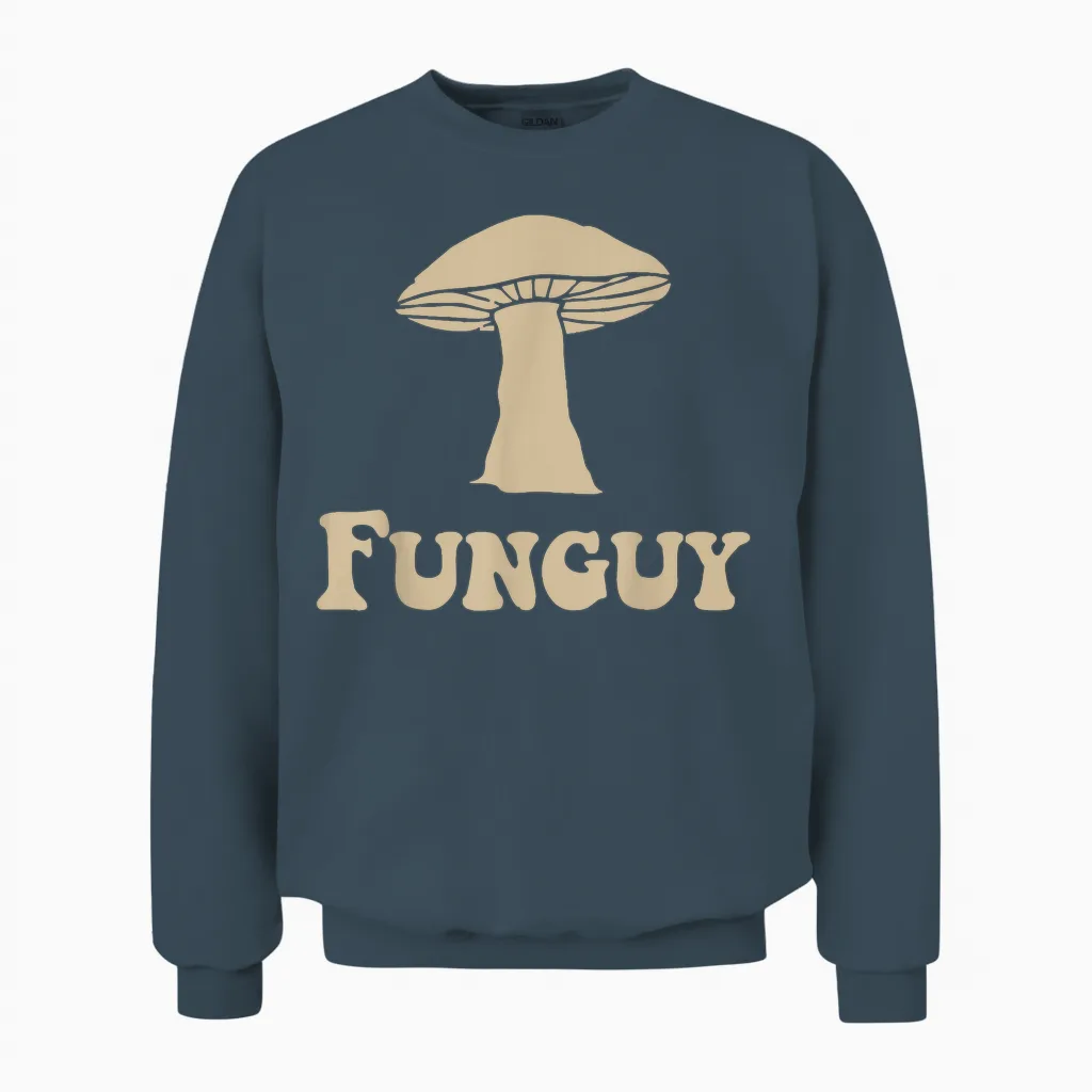 Fungi Fun Guy Funny Mushroom Lover Unisex Sweatshirt in Dark Heather