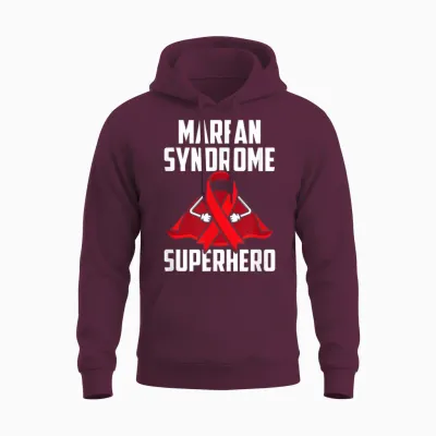 Super-Héros Du Syndrome De Marfan, Survivant, Guerrier Et Combattant Unisex Hoodie - Maroon