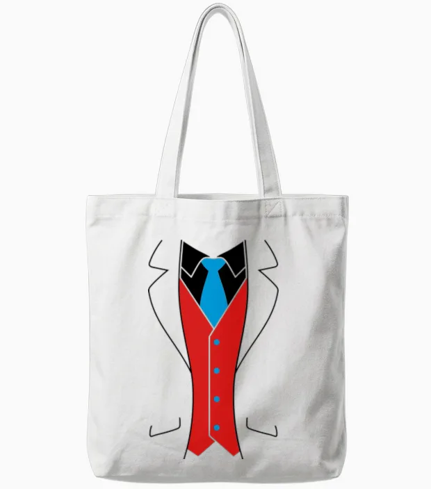 Tuxedo Tote Bags in White