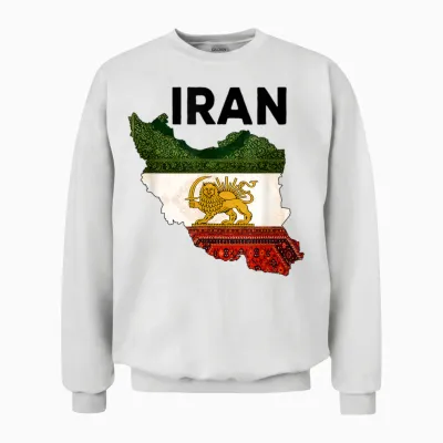 Freie Iran Löwe Und Sonne Flagge - Persisches Erbe Symbol Design Unisex Sweatshirt - White