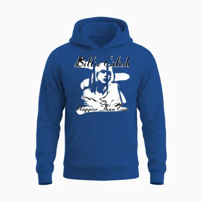Official Billie Eilish Happier Than Ever Black Unisex Hoodie - Royal