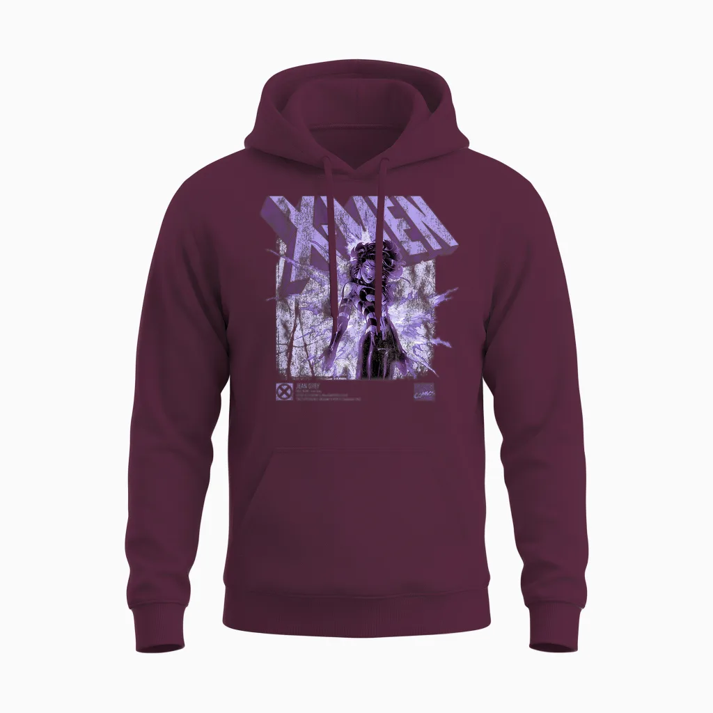 Marvel X-Men Jean Grey Info Unisex Hoodie in Maroon