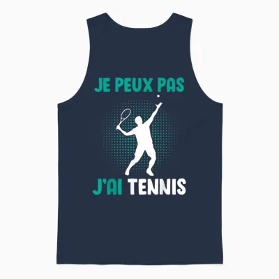 Je Peux Pas J'ai Tennis for Boys Man T-Shirt, Black, S Unisex Tank Top - Navy