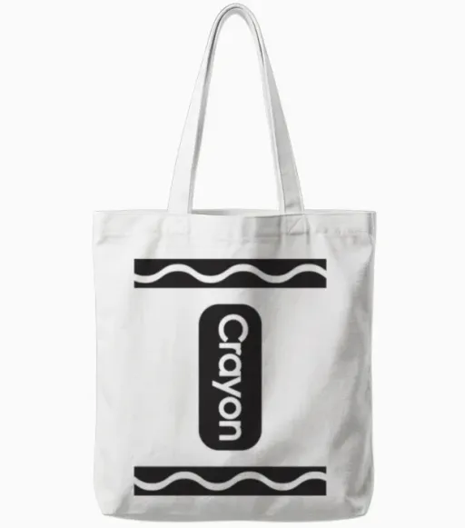 Party-Crayon Halloween Team Tote Bags in White