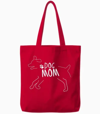 Dog - Dog Mom Mistress Tote Bags - Red