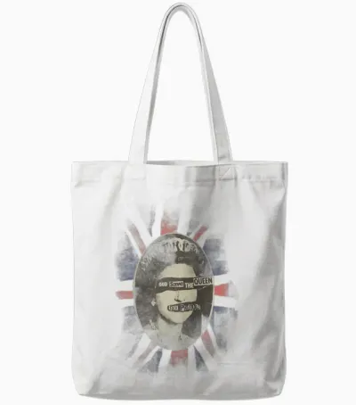 Sex Pistols God Save the Queen Rock Music Band Tote Bags - White