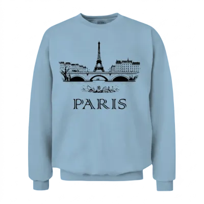 Paris Unisex Sweatshirt - Light Blue