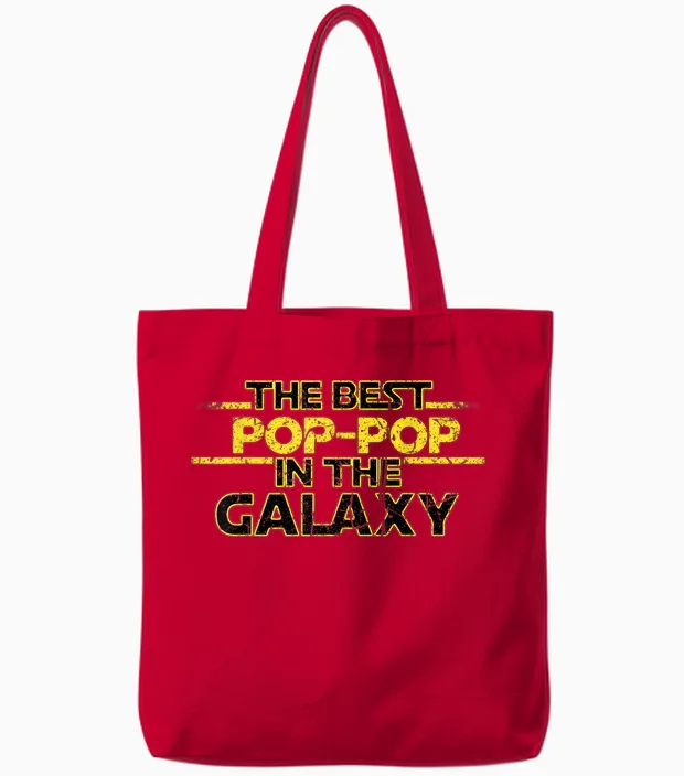 Best Pop-Pop in the Galaxy Birthday Gift for Pop Pop Tote Bags in Red