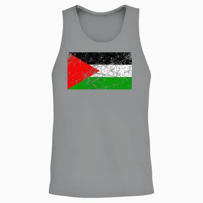 Palestine Flag Graphic for Men Women Unisex Tank Top - Sport Grey