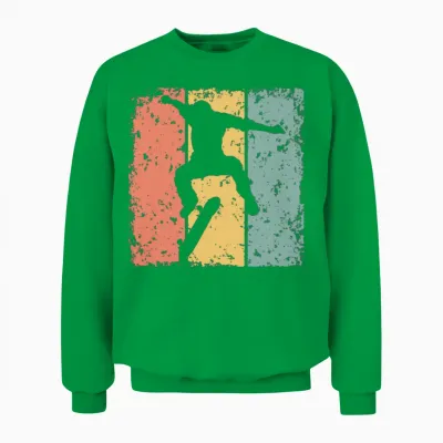 Skateboard Retro Unisex Sweatshirt - Irish Green