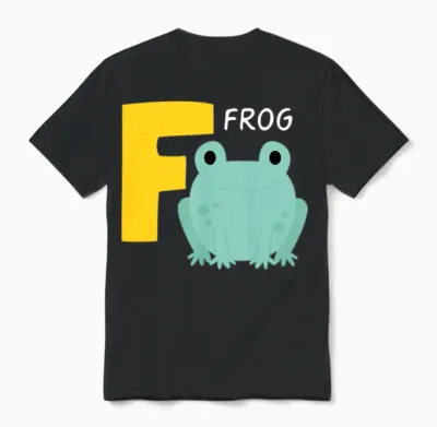 Frog Alphabet Funny Unisex T-Shirt - Black