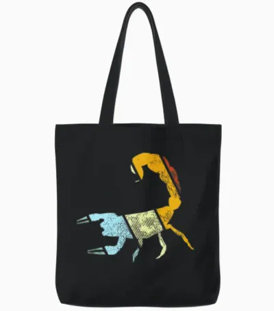 Scorpio Retro Tote Bags - Black