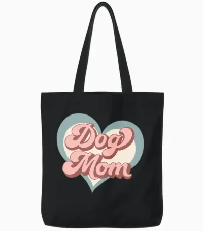 Dog Mom Tote Bags - Black