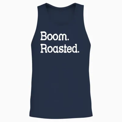 Boom. Roasted. Funny Office Humor Unisex Tank Top - Navy
