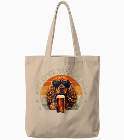 Cocker Spaniel Dad Dog Funny Father's Day Dog Man Tote Bags - Natural