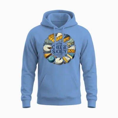 Cheese Circle: Secret Cheese Society Unisex Hoodie - Carolina Blue