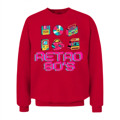 Classic Retro Style Unisex Sweatshirt - Red