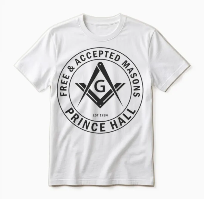 Masonic Prince Hall F & Am Masons Stealth Freemaso Unisex T-Shirt in White