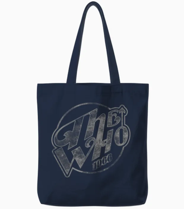 The Who Offizielles Vintage Faded Logo 1966 Tote Bags in Navy