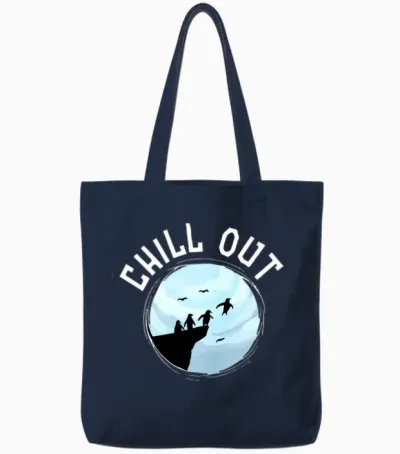 Chill Out Penguins Tote Bags - Navy