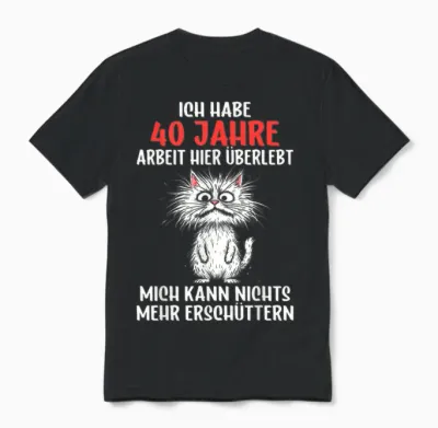 40 Jähriges Dienstjubiläum Firmenjubiläum 40 Jubiläum Arbeit Unisex T-Shirt - Black