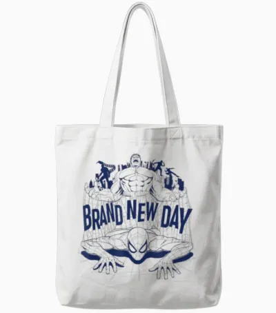 Marvel Studios Spider-Man: Bnd Movie 2026 Hulk & Villains Tote Bags - White