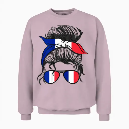 French Girl France French Girl France Women French Unisex Sweatshirt - Light Pink