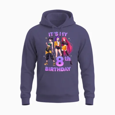 8 Years Birthday K-Pop Kids 8th Birthday Girl K-Pop Unisex Hoodie - Heather Sport Dark Navy