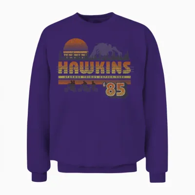Netflix Stranger Things Hawkins Strange Things 85 Retro Unisex Sweatshirt - Purple