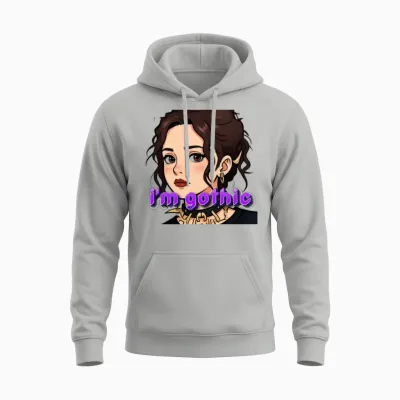 Gothic Girl Style Unisex Hoodie - Ash