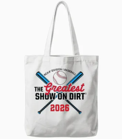 College World Series 2026 64-Team Officially Licensed Tote Bags - White
