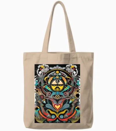 60s Retro Style Tote Bags - Natural