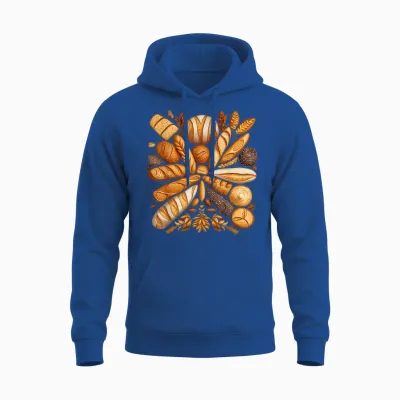 Artistic Arrangement of Bread Design Bakery Unisex Hoodie - Royal