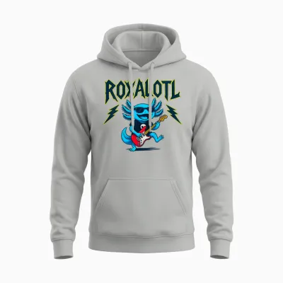 Roxalotl Nettes Lustiges Axolotl Rock Music Heavy Metal T-Shirt Für Kinder Unisex Hoodie - Ash