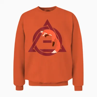 Therian Delta Fox Jumping T-Shirt, Black, S Unisex Sweatshirt - Orange