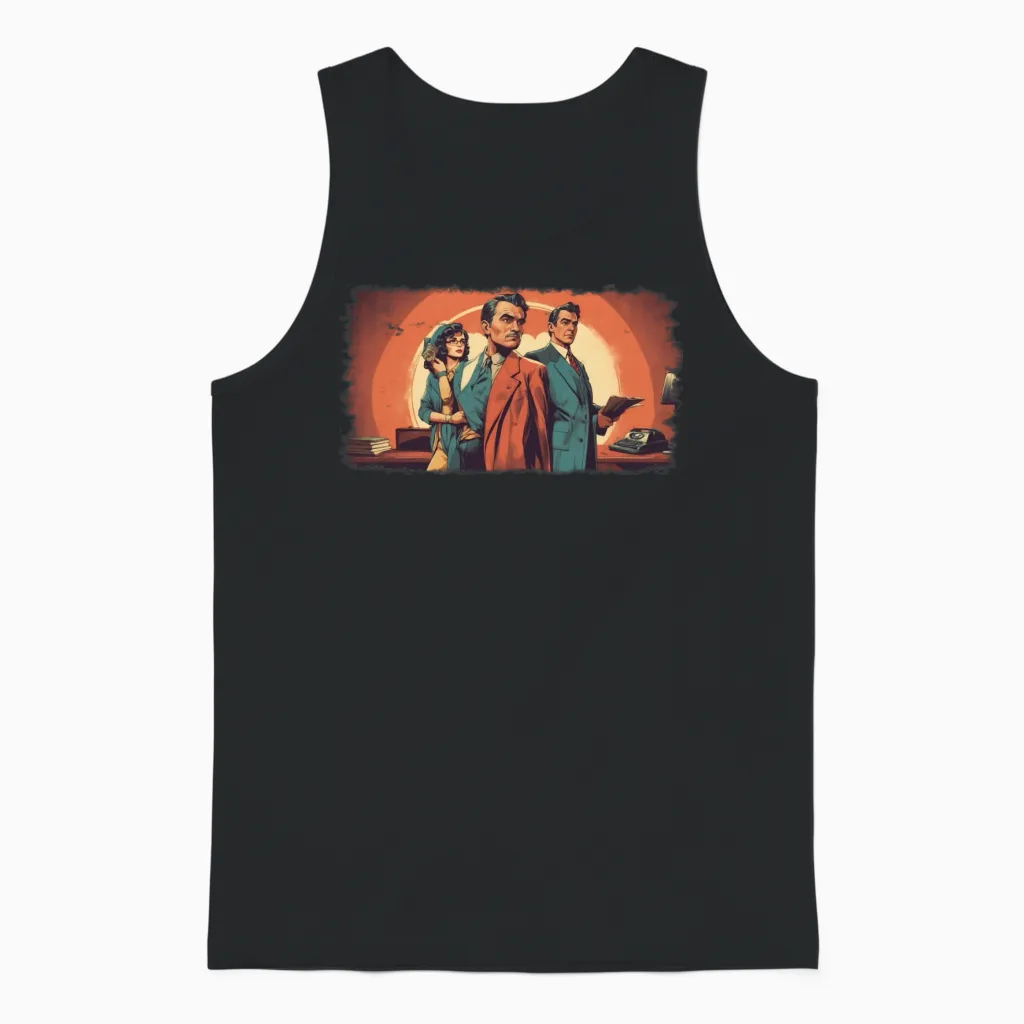 70's Retro Detectives Unisex Tank Top - Black