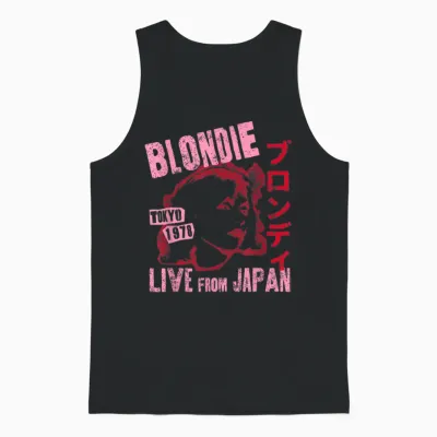 Blondie Live from Japan Flyer Vintage Band Unisex Tank Top - Black