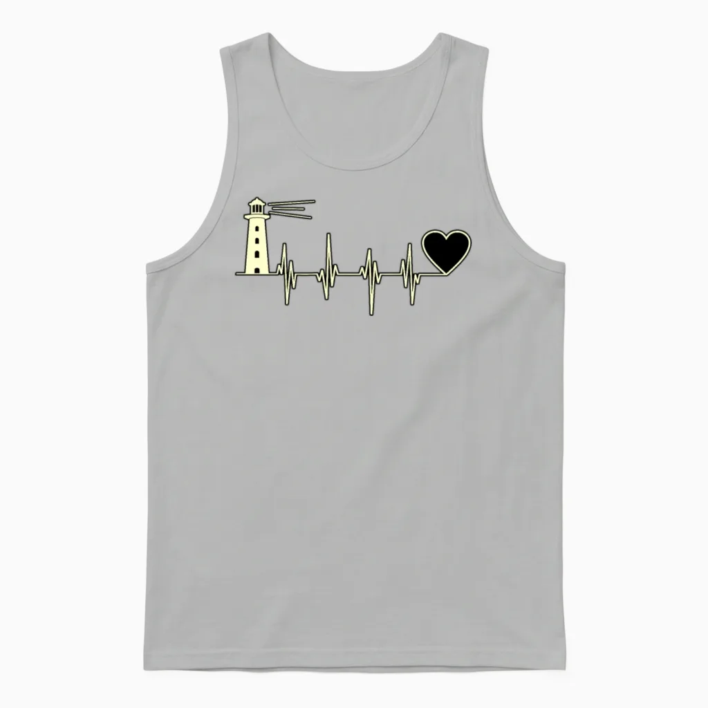 Funny Lighthouse Gift Unisex Tank Top in Ash