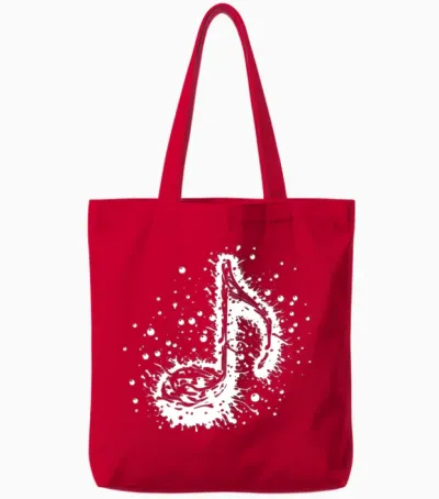 Music Notes Tattoo Splash Tote Bags - Red