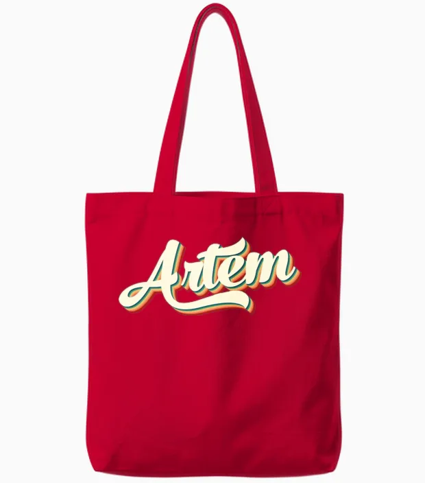 Artem Name Vintage Retro Named Artem Retro Style Tote Bags - Red
