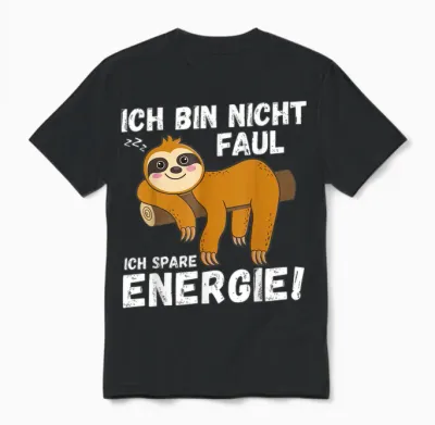 I Am Not Faul Save Energy Sloth Funny T-Shirt, Black Unisex T-Shirt - Black