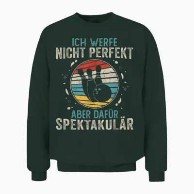 Bowling Geschenke Damen Herren Bowling Sprüche Retro Bowling Unisex Sweatshirt - Forest