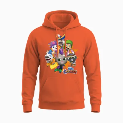 Talking Tom Time Rush Game Tom and His Friends Unisex Hoodie - Orange