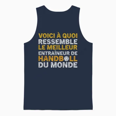 Funny Coach Best Handball Coach T-Shirt, Black, S Unisex Tank Top - Navy